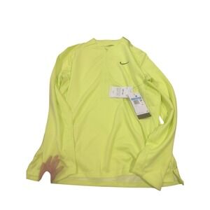 Nike Golf Womens Medium Yellow Long Sleeve 1/2 Zip Pullover Golf‎ Top Shirt